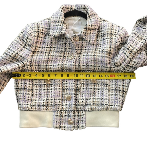 MANGO NWT TWEED CROP BOMBER JACKET - Picture 5 of 7